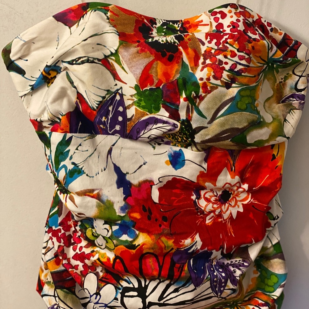 Gorgeous Suzi Chin Strapless Floral Dress Sz 10